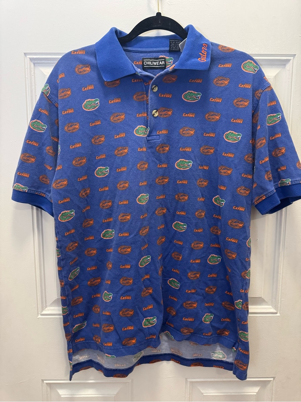 Chillwear Blue Florida Gators Logo-Print Polo Shirt 0156